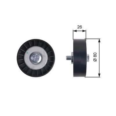 Deflection/Guide Pulley, V-ribbed belt GATES T36404