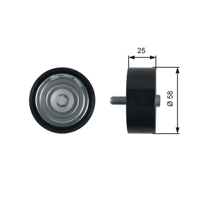 Deflection/Guide Pulley, V-ribbed belt GATES T36407