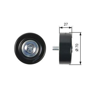 Deflection/Guide Pulley, V-ribbed belt GATES T36409