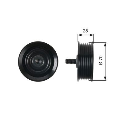 Deflection/Guide Pulley, V-ribbed belt GATES T36410