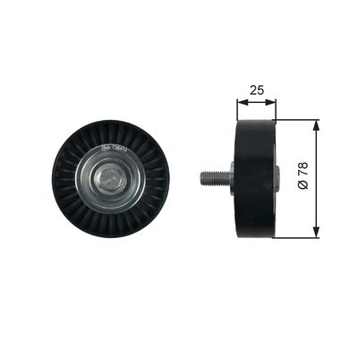 Deflection/Guide Pulley, V-ribbed belt GATES T36412