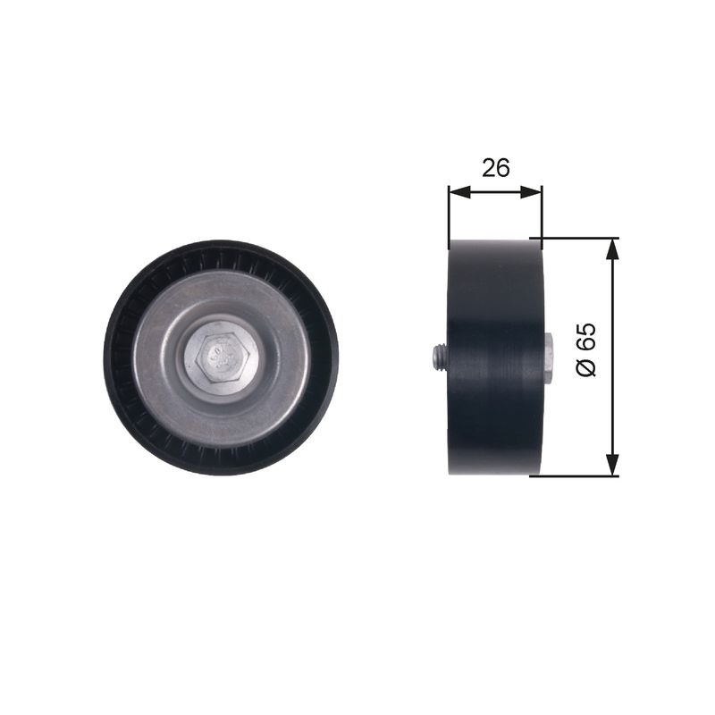 GATES T36414 Deflection/Guide Pulley, V-ribbed belt