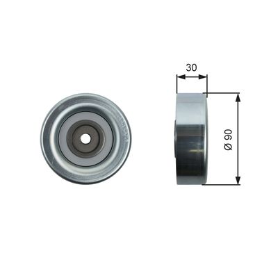 Deflection/Guide Pulley, V-ribbed belt GATES T36415
