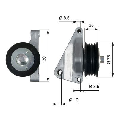 Deflection/Guide Pulley, V-ribbed belt GATES T36422