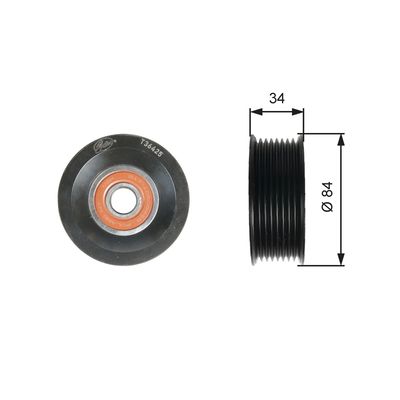 Deflection/Guide Pulley, V-ribbed belt GATES T36425