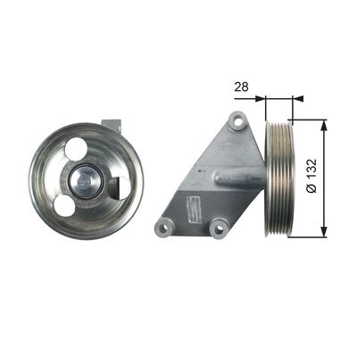 Deflection/Guide Pulley, V-ribbed belt GATES T36428