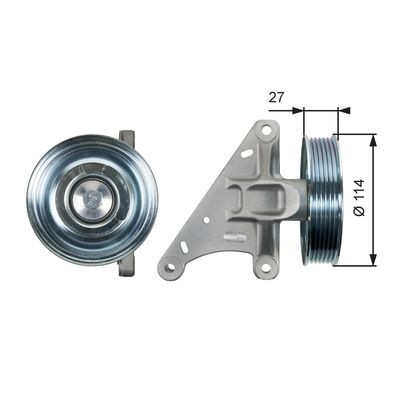 Deflection/Guide Pulley, V-ribbed belt GATES T36429