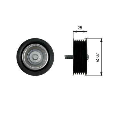 Deflection/Guide Pulley, V-ribbed belt GATES T36434