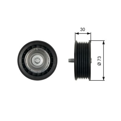 Deflection/Guide Pulley, V-ribbed belt GATES T36435