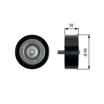 Deflection/Guide Pulley, V-ribbed belt GATES T36437