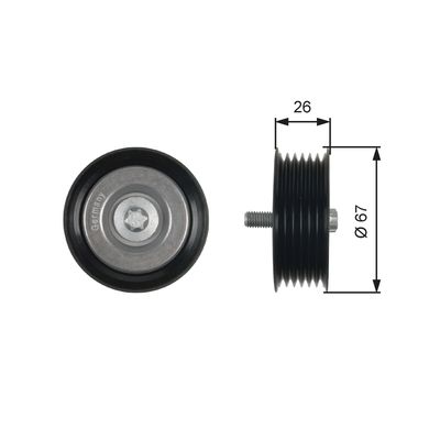Deflection/Guide Pulley, V-ribbed belt GATES T36438