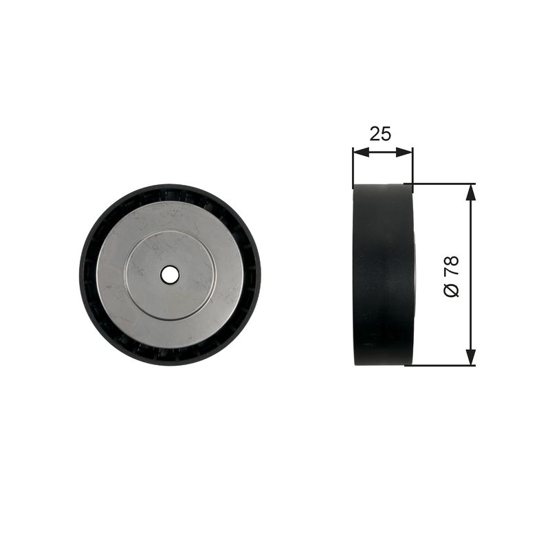 GATES T36450 Deflection/Guide Pulley, V-ribbed belt