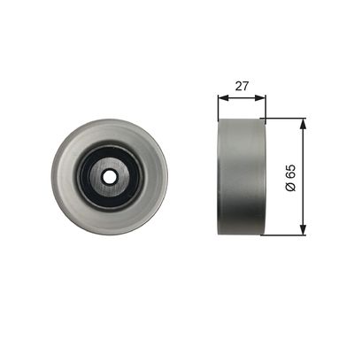 Deflection/Guide Pulley, V-ribbed belt GATES T36451