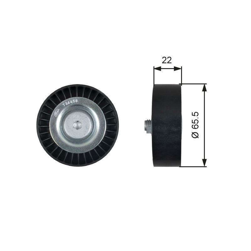 GATES T36458 Deflection/Guide Pulley, V-ribbed belt