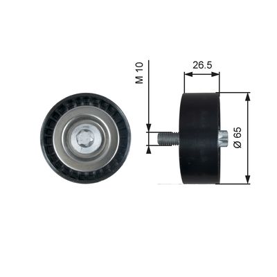 Deflection/Guide Pulley, V-ribbed belt GATES T36464