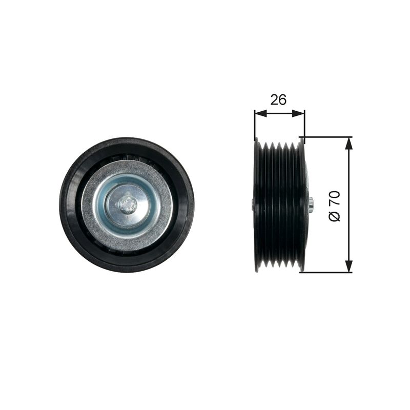 GATES T36469 Deflection/Guide Pulley, V-ribbed belt