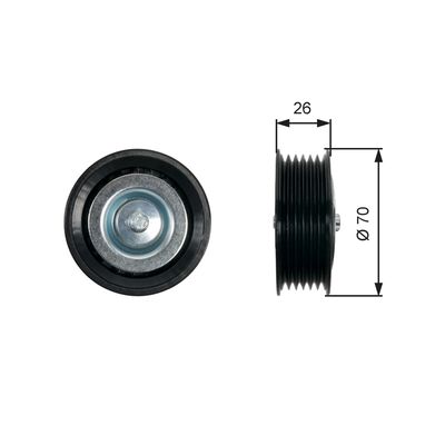 Deflection/Guide Pulley, V-ribbed belt GATES T36469