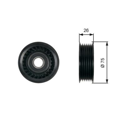 Deflection/Guide Pulley, V-ribbed belt GATES T36476