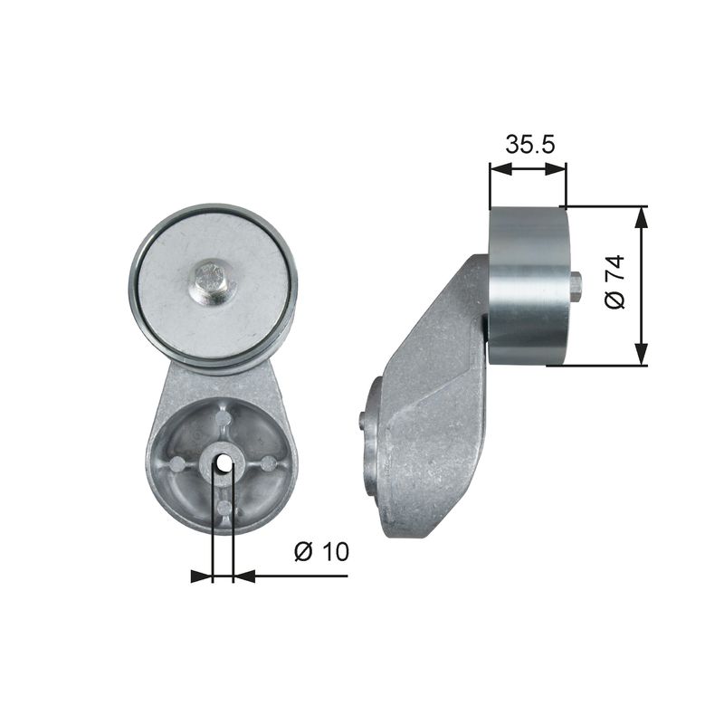 GATES T36501 Deflection/Guide Pulley, V-ribbed belt