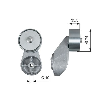 Deflection/Guide Pulley, V-ribbed belt GATES T36501