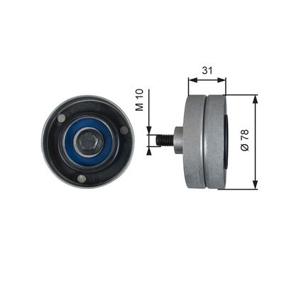 Deflection/Guide Pulley, V-ribbed belt GATES T36510