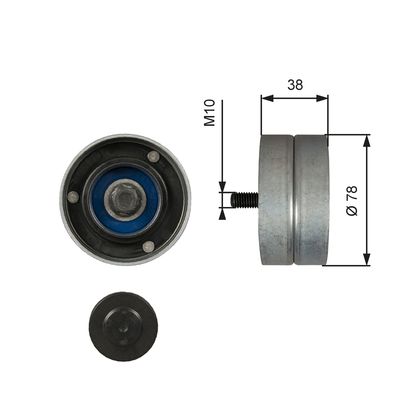 Deflection/Guide Pulley, V-ribbed belt GATES T36529