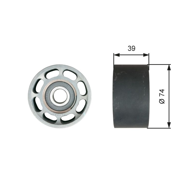 GATES T36532 Deflection/Guide Pulley, V-ribbed belt
