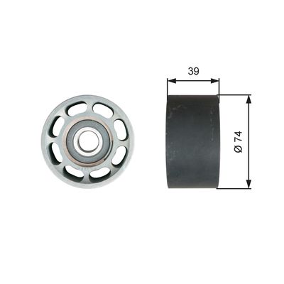 Deflection/Guide Pulley, V-ribbed belt GATES T36532