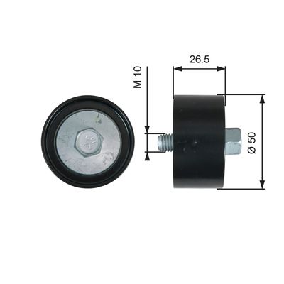 Deflection/Guide Pulley, V-ribbed belt GATES T36537