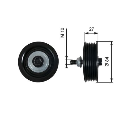 Deflection/Guide Pulley, V-ribbed belt GATES T36602