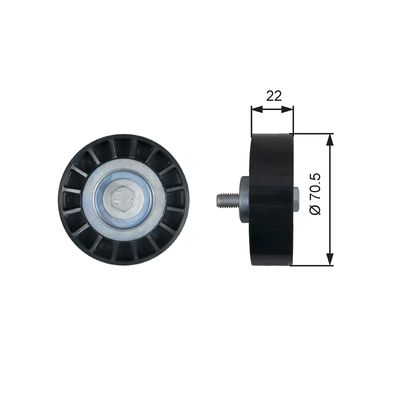 Deflection/Guide Pulley, V-ribbed belt GATES T36607