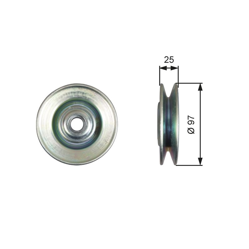 GATES T36615 Deflection/Guide Pulley, V-belt