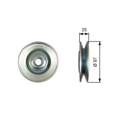 Deflection/Guide Pulley, V-belt GATES T36615