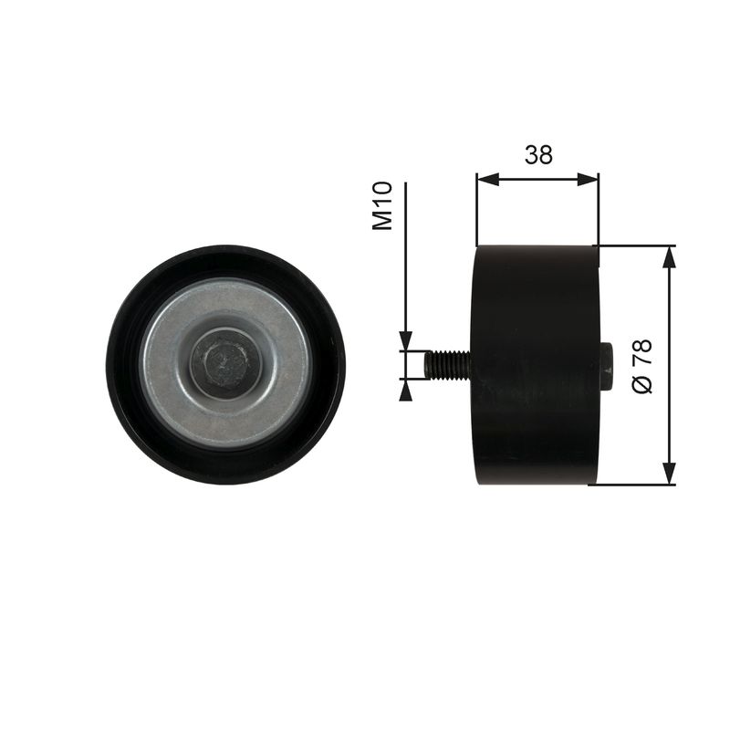 GATES T36623 Deflection/Guide Pulley, V-ribbed belt