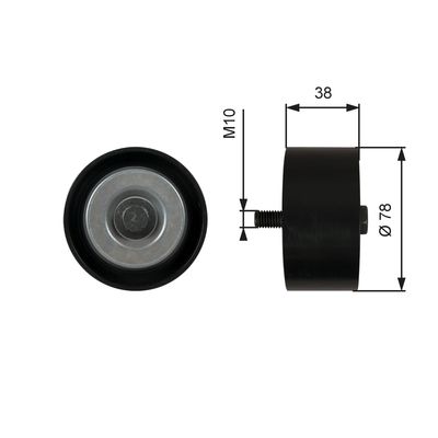 Deflection/Guide Pulley, V-ribbed belt GATES T36623