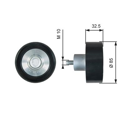 Deflection/Guide Pulley, V-ribbed belt GATES T36625