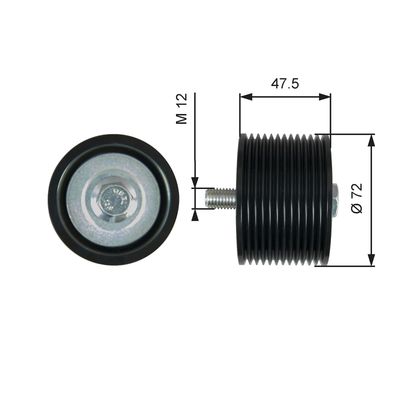 Deflection/Guide Pulley, V-ribbed belt GATES T36627