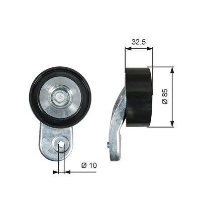Deflection/Guide Pulley, V-ribbed belt GATES T36643