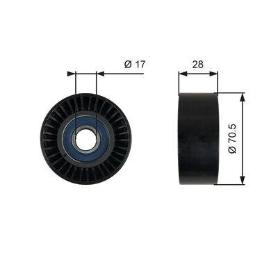 Deflection/Guide Pulley, V-ribbed belt GATES T36759