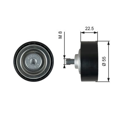 Deflection/Guide Pulley, V-ribbed belt GATES T36767