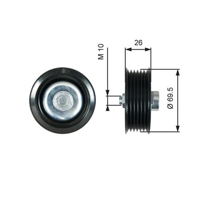 Deflection/Guide Pulley, V-ribbed belt GATES T36774