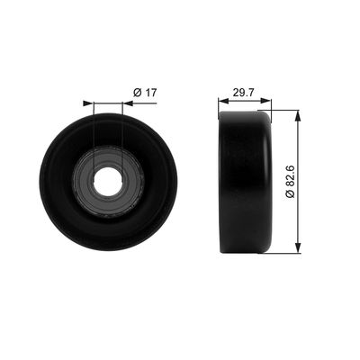 Deflection/Guide Pulley, V-ribbed belt GATES T38005