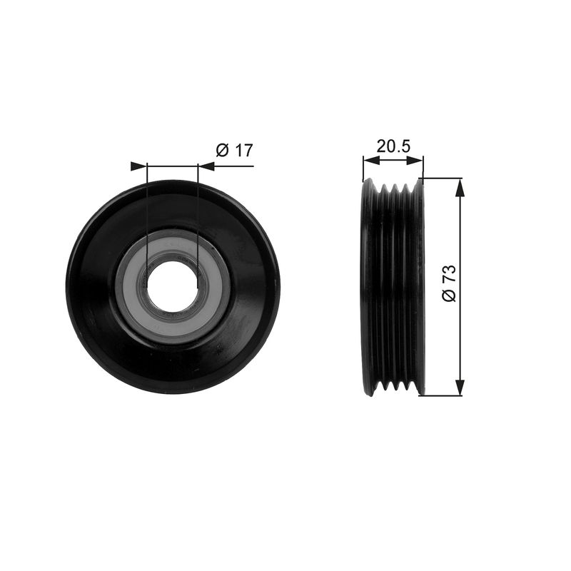 GATES T38030 Tensioner Pulley, V-ribbed belt