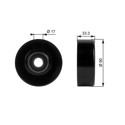 Deflection/Guide Pulley, V-ribbed belt GATES T38033