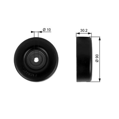 Deflection/Guide Pulley, V-ribbed belt GATES T38042