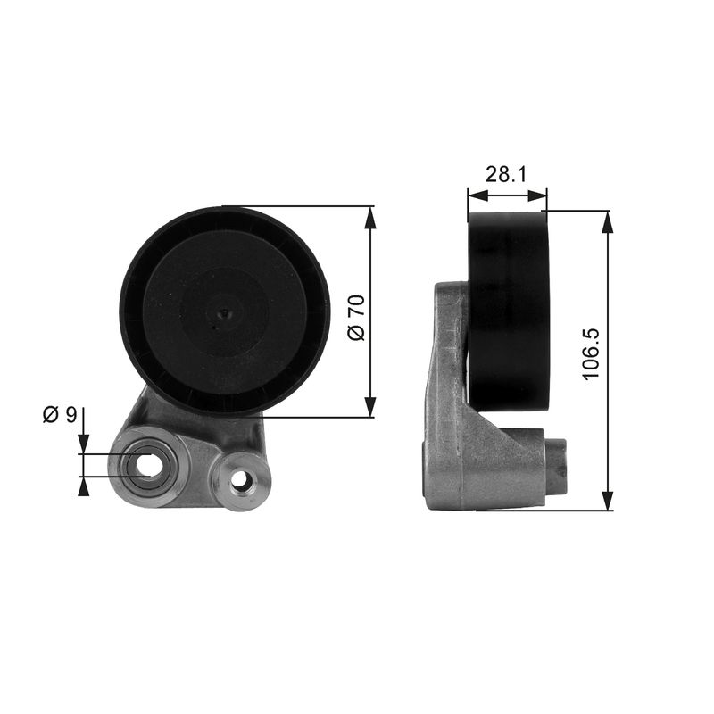 GATES T38066 Belt Tensioner, V-ribbed belt