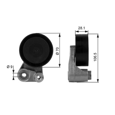 Belt Tensioner, V-ribbed belt GATES T38066