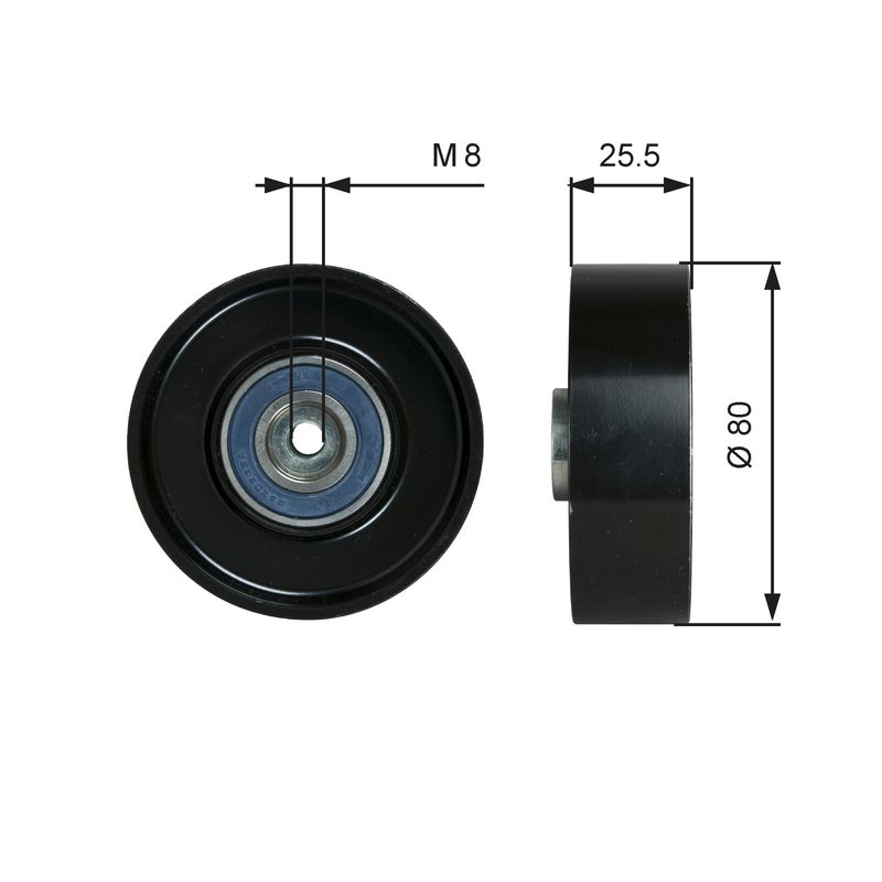 GATES T38089 Tensioner Pulley, V-ribbed belt