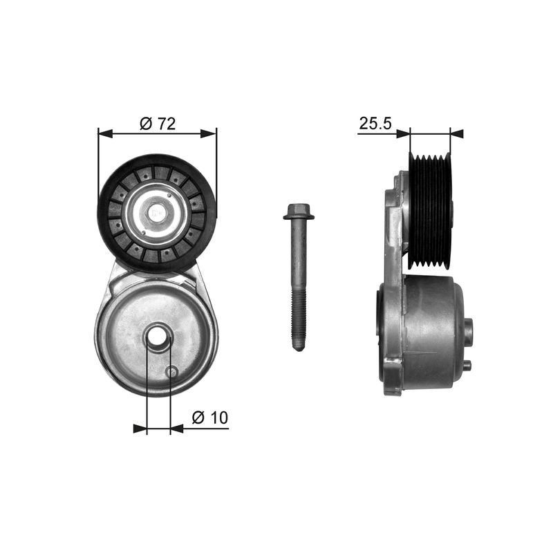 GATES T38103 Belt Tensioner, V-ribbed belt