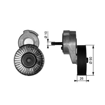Belt Tensioner, V-ribbed belt GATES T38113